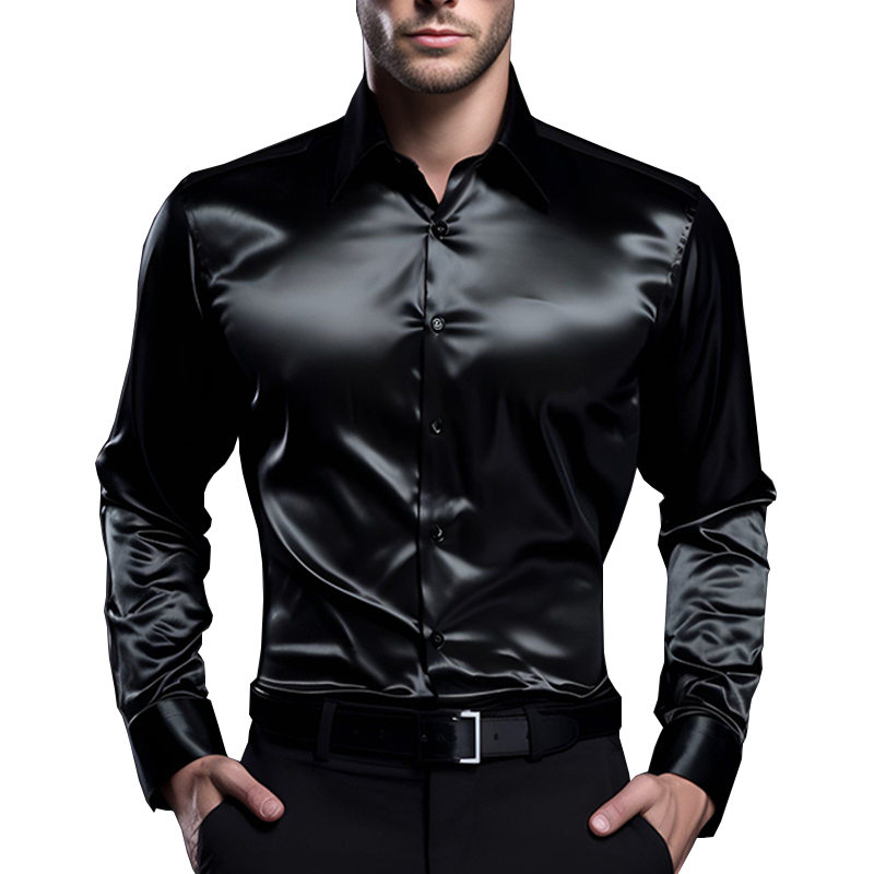 남성 새틴 럭셔리 드레스 셔츠 패션 실크 부드러운 남성 - Mens Satin Silk Dress Shirt 리뷰 및 가격