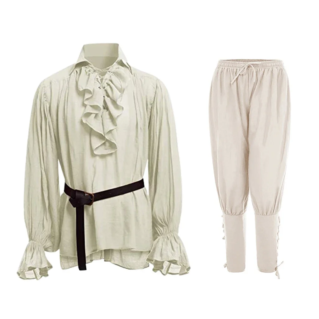 중세풍 셔츠 러플 고딕 스팀펑크 빅토리아풍 해적 코스프 - Medieval Gothic Lace Up Pirate Shirt 리뷰 및 가격