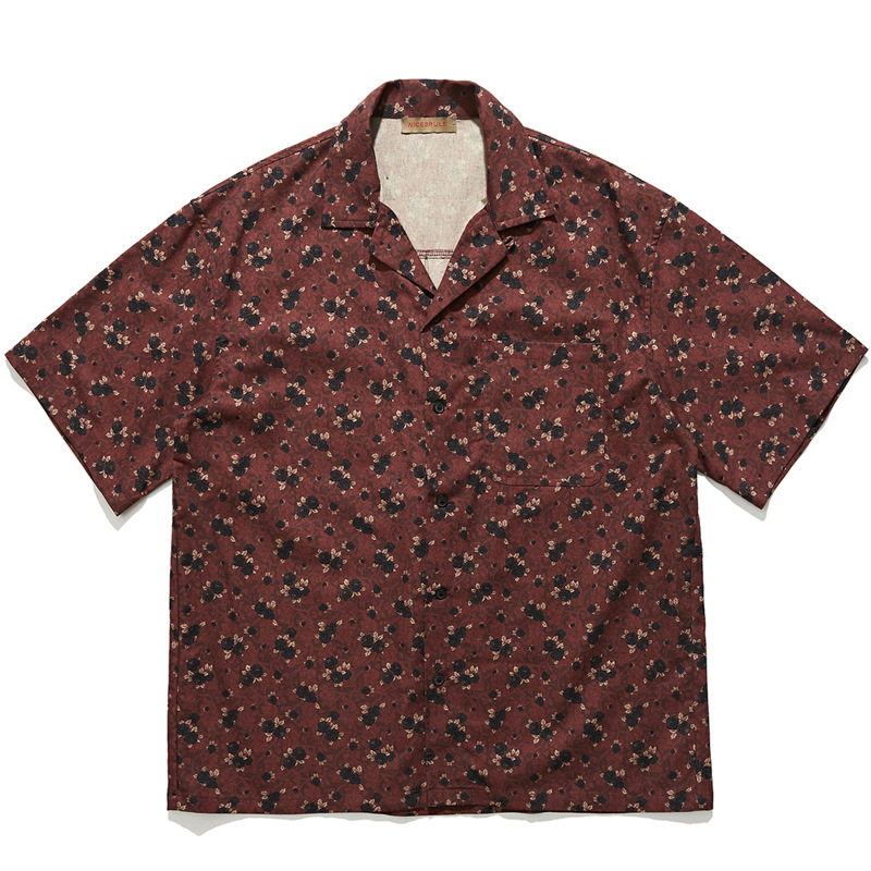 일본 레트로 에스닉 스타일 쿠바 칼라 반팔 셔츠 남녀공 - Vintage Hawaiian Floral Shirt 리뷰 및 가격