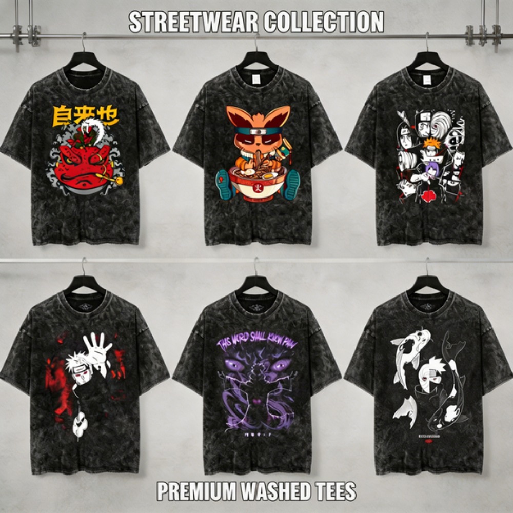 디스트레스드 워시 티셔츠 나루토 남녀공용 애시드 워시  - Acid Wash Vintage Graphic T Shirt 리뷰 및 가격