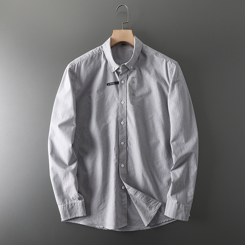 남성 패션 비즈니스 웨딩 작업 솔리드 컬러 모든 코튼  - Oxford Cotton Casual Shirt Business 리뷰 및 가격