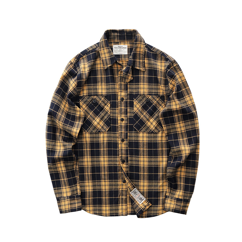 가을 신상 일본 레트로 300g 헤비웨이트 긴팔 라펠  - Flannel Plaid Shirt Heavy Weight 리뷰 및 가격