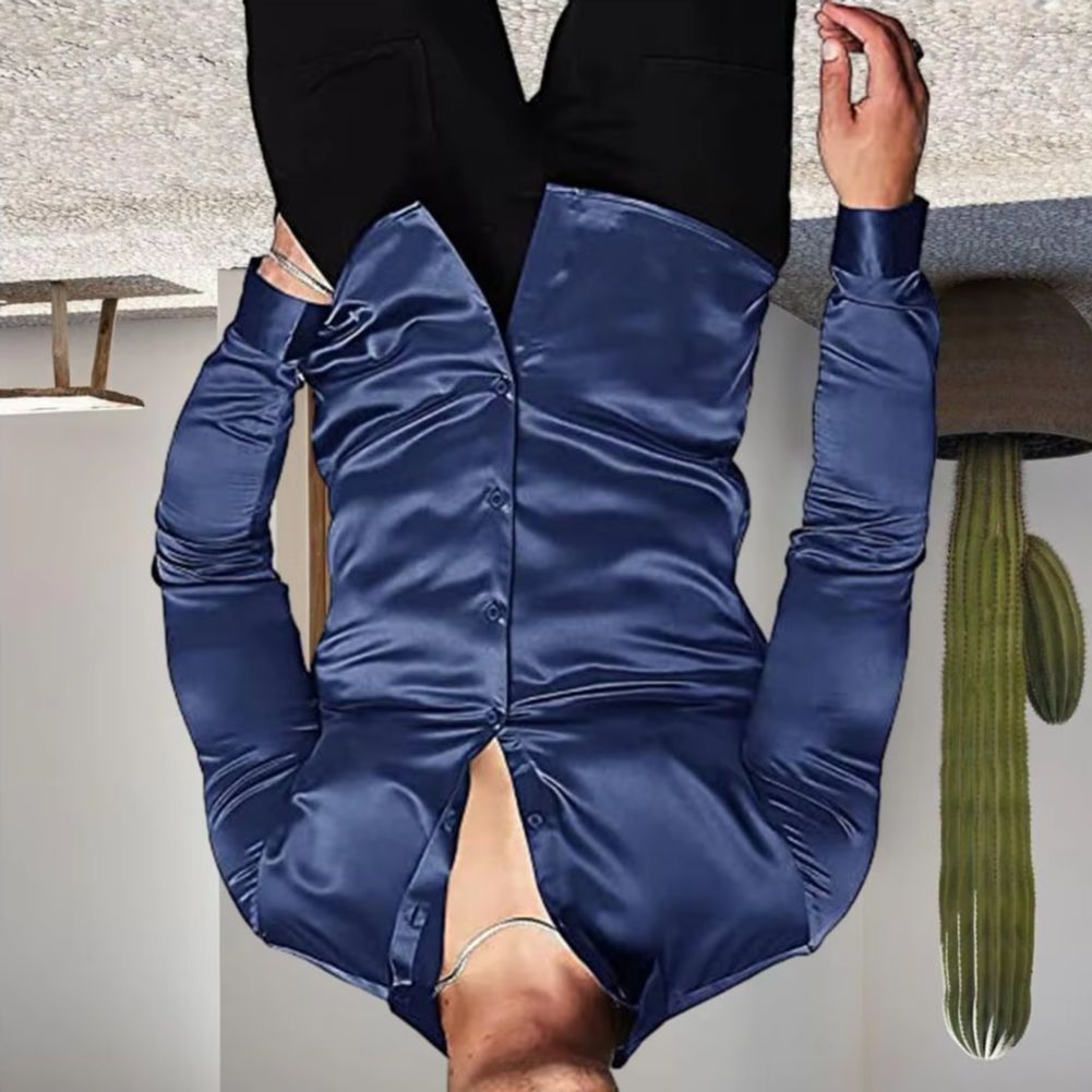 세련된 남성용 광택 실크같은 새틴 셔츠 긴팔 캐주얼 드 - Mens Satin Silk Dress Shirt 리뷰 및 가격