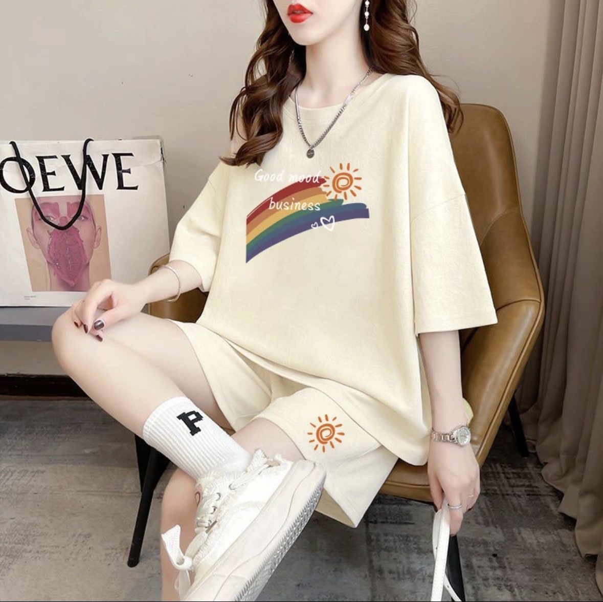 패션 여성 여름 반바지 세트, 스포츠웨어, 오버사이즈  - Shirts 리뷰 및 가격